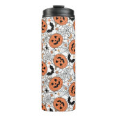 Spooky Pumpkin Halloween Pattern Thermosbecher (Vorderseite)