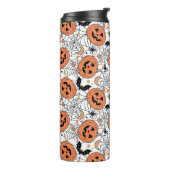 Spooky Pumpkin Halloween Pattern Thermosbecher (Nach links gedreht)