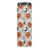 Spooky Pumpkin Halloween Pattern Thermosbecher (Rückseite)