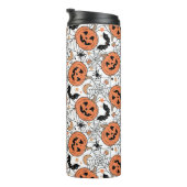 Spooky Pumpkin Halloween Pattern Thermosbecher (Nach rechts gedreht)