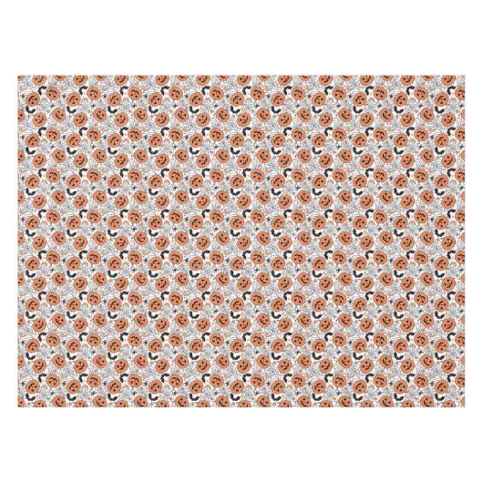 Spooky Pumpkin Halloween Pattern Tischdecke (Vorderseite (Horizontal))