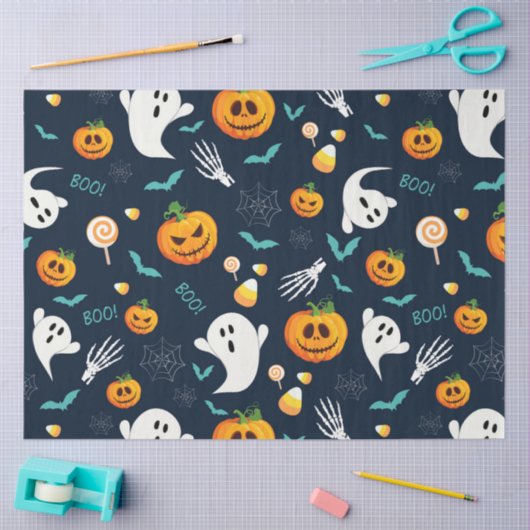 Spooky Pumpkin Halloween Serie Design 12 Seidenpapier (Basteln)