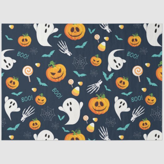 Spooky Pumpkin Halloween Serie Design 12 Seidenpapier (Vorderseite)
