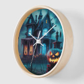 Spooky Pumpkin Halloween Wall Clock Uhr (Winkel)