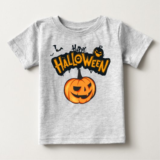 Spooky Pumpkin Happy Halloween Baby T-shirt (Vorderseite)
