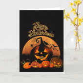 Spooky Pumpkin Happy Halloween Card Karte (Gelbe Blume)