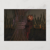 Spooky Pumpkin Head Scarecrow Postkarte (Vorderseite)