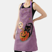 Spooky Pumpkin Kitten Moon - Lila leicht Schürze (InSitu)
