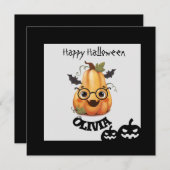 Spooky Pumpkin mit Brillenkarte Halloween (Vorne/Hinten)