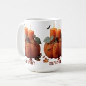Spooky Pumpkin mit Kerzen bleibe Kaffeetasse (Vorderseite Links)