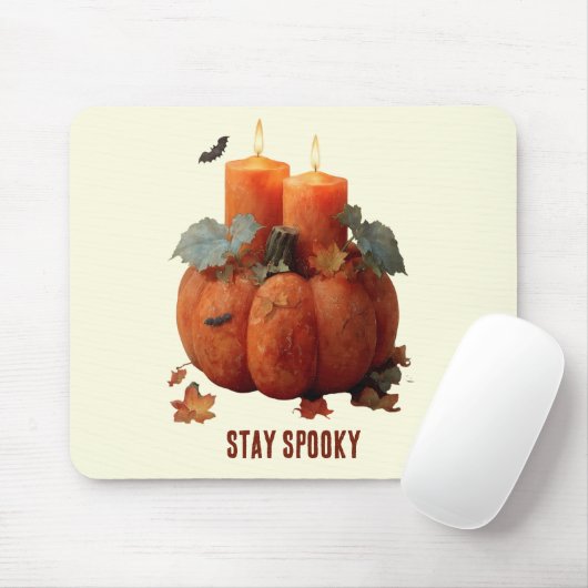 Spooky Pumpkin mit Kerzen bleibe Mousepad (Mit Mouse)