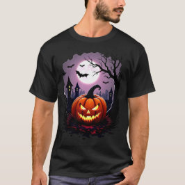 Spooky Pumpkin Moon Halloween T-Shirt