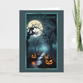Spooky Pumpkin Night Halloween Card Feiertagskarte