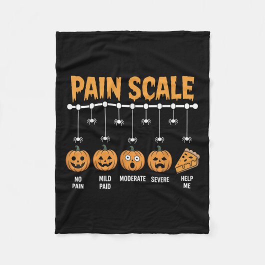 Spooky Pumpkin Pain Scale Trauma Nurse Triage Hall Fleecedecke (Vorderseite)