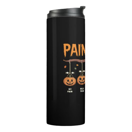 Spooky Pumpkin Pain Scale Trauma Nurse Triage Hall Thermosbecher (Nach links gedreht)