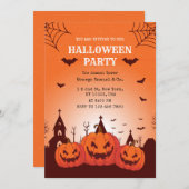 Spooky Pumpkin Palace Halloween Business Einladung (Vorne/Hinten)