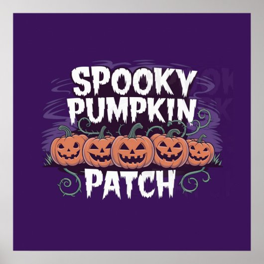 Spooky Pumpkin Patch Halloween Poster (Vorne)
