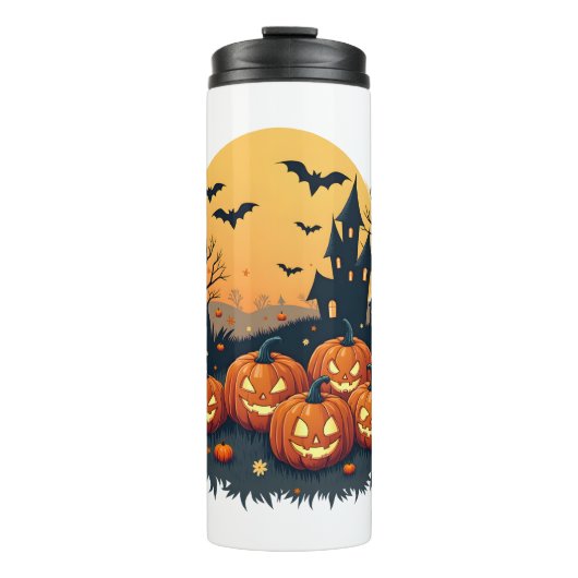 Spooky Pumpkin Patch - Retro Halloween T-Shirt Thermosbecher (Vorderseite)
