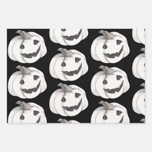 Spooky Pumpkin Pattern | Frohe Halloween Geschenkpapier Set (Vorderseite 3)