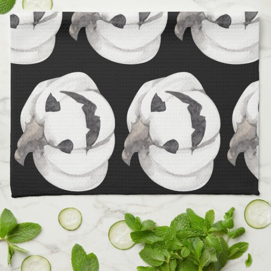 Spooky Pumpkin Pattern | Frohe Halloween Geschirrtuch (Gefaltet)