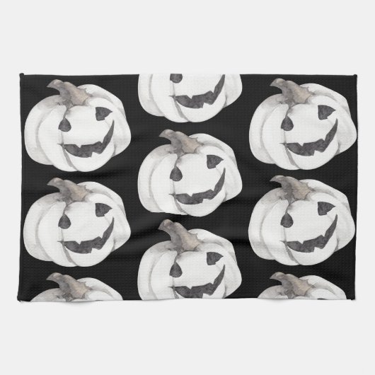 Spooky Pumpkin Pattern | Frohe Halloween Geschirrtuch (Horizontal)