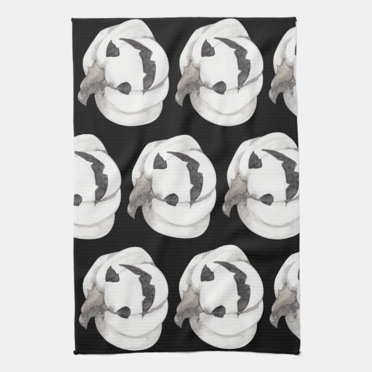 Spooky Pumpkin Pattern | Frohe Halloween Geschirrtuch (Vertikal)