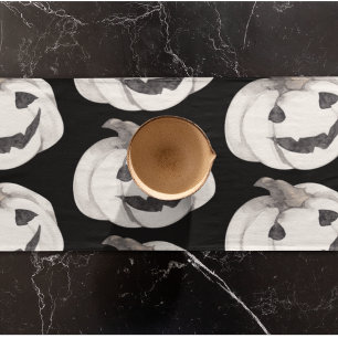 Spooky Pumpkin Pattern Frohe Halloween Kurzer Tischläufer