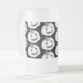 Spooky Pumpkin Pattern | Frohe Halloween Mattglas Bierglas (Vorderseite Links)