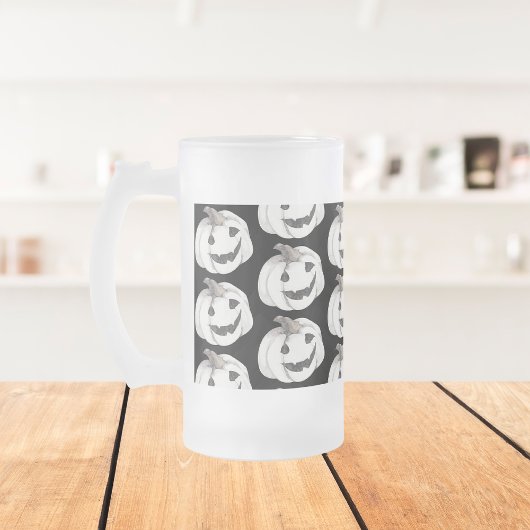 Spooky Pumpkin Pattern | Frohe Halloween Mattglas Bierglas