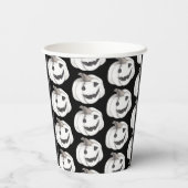 Spooky Pumpkin Pattern | Frohe Halloween Pappbecher (Rückseite)