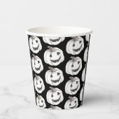 Spooky Pumpkin Pattern | Frohe Halloween Pappbecher (Vorderseite)