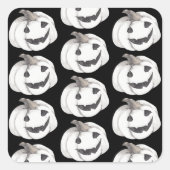 Spooky Pumpkin Pattern | Frohe Halloween Quadratischer Aufkleber (Vorderseite)