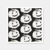 Spooky Pumpkin Pattern | Frohe Halloween Serviette (Vorderseite)