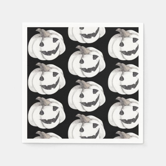 Spooky Pumpkin Pattern | Frohe Halloween Serviette (Vorderseite)