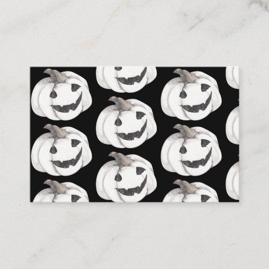 Spooky Pumpkin Pattern | Frohe Halloween Visitenkarte (Vorderseite)