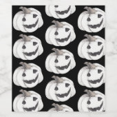 Spooky Pumpkin Pattern | Frohe Halloween Weinetikett (Einzelnes Label)