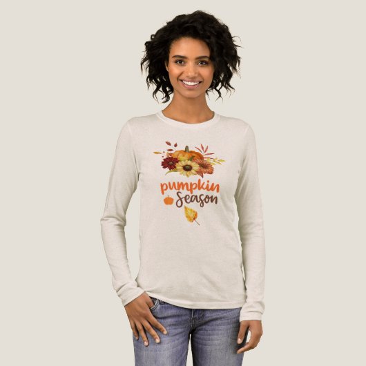 Spooky Pumpkin Season | Cute Fall & Halloween  Tri-Blend Shirt (Volle Vorderseite)