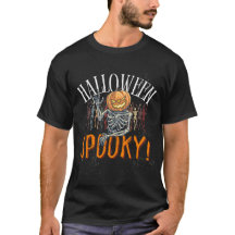 Spooky Pumpkin Skeleton Halloween T - Shirt | Funn