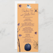 SPOOKY PUMPKIN SPIDER WEB AUTUMN GHOST HALLOWEEN MENÜKARTE (Vorne/Hinten)