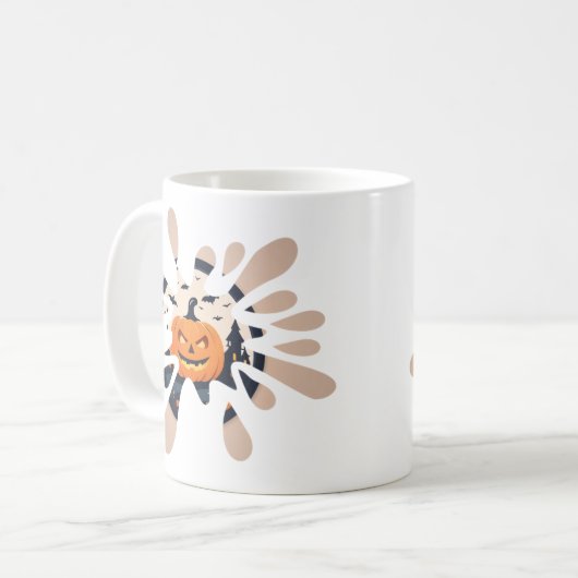 Spooky Pumpkin Splash Halloween Mug Kaffeetasse (Vorderseite Links)