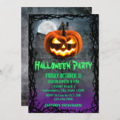 Spooky Pumpkin Spuk House Halloween-Party Einladung (Vorne/Hinten)