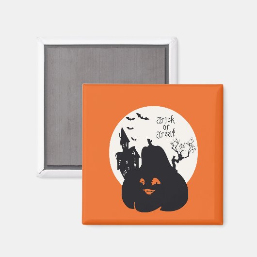 Spooky Pumpkin Trick oder Behandlung Magnet (Vorderseite/Rückseite)