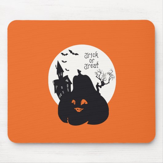 Spooky Pumpkin Trick oder Behandlung Mousepad (Vorne)