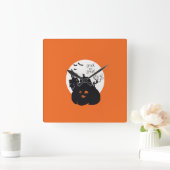 Spooky Pumpkin Trick oder Behandlung Quadratische Wanduhr (Zuhause)