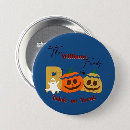 Spooky Pumpkin Trick oder Treat Button (Vorne & Hinten)