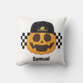 Spooky Pumpkin Typ Retro Boys Name Fall Halloween Kissen (Vorderseite)