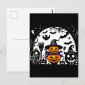 Spooky Pumpkin und Ghost Postkarte (Vorne/Hinten)