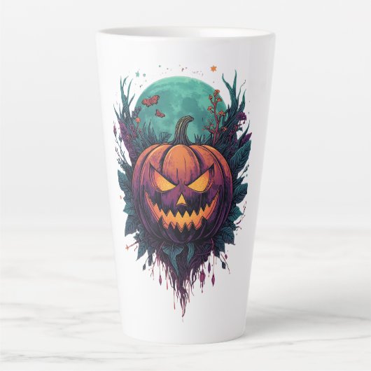 Spooky Pumpkin unter Vollmond Milchtasse (Vorderseite)