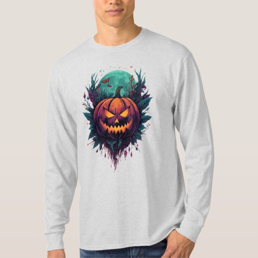 Spooky Pumpkin unter Vollmond T-Shirt (Vorderseite)