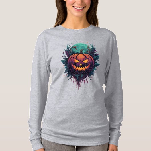 Spooky Pumpkin unter Vollmond T-Shirt (Vorderseite)